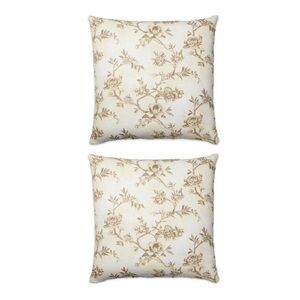 NWT Set of 2 Euro Etched Neutral Floral Decorative Throw Pillow - Studio McGee
